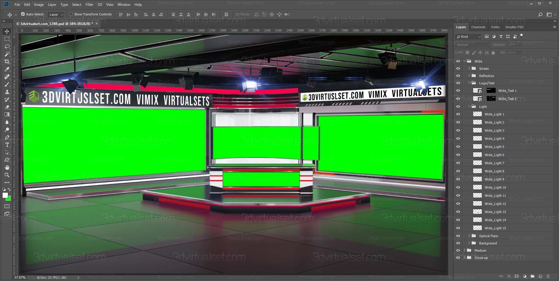 Virtual Set 128B for Photoshop Templates